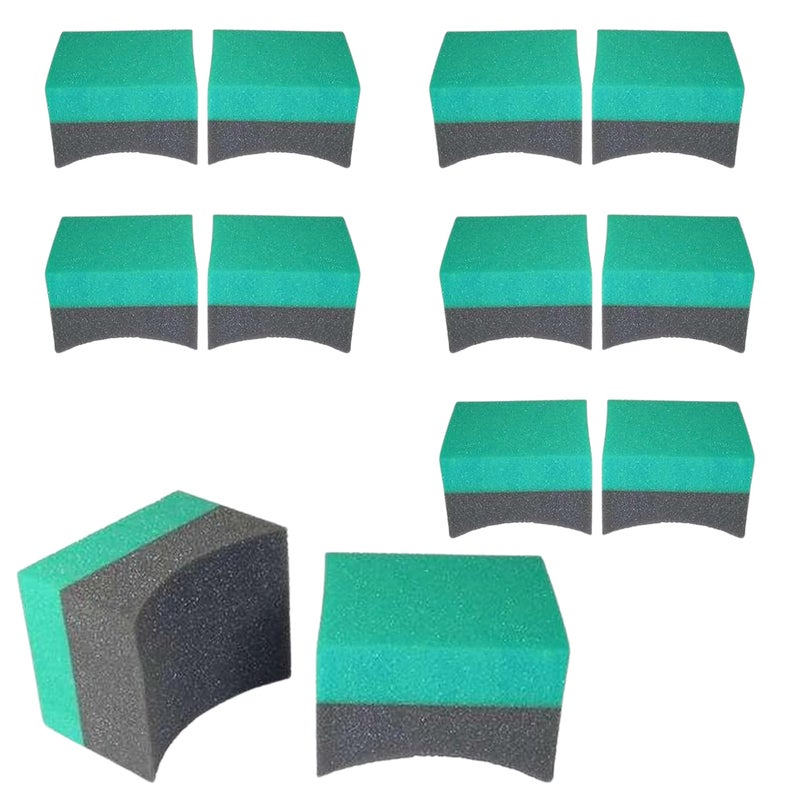 Hi-Tech Tire Dressing Applicator 12 Pack - Durable and Reusable, Contoured Tire Shine and Dressing Sponge for Your Car's Wheels - Image 1